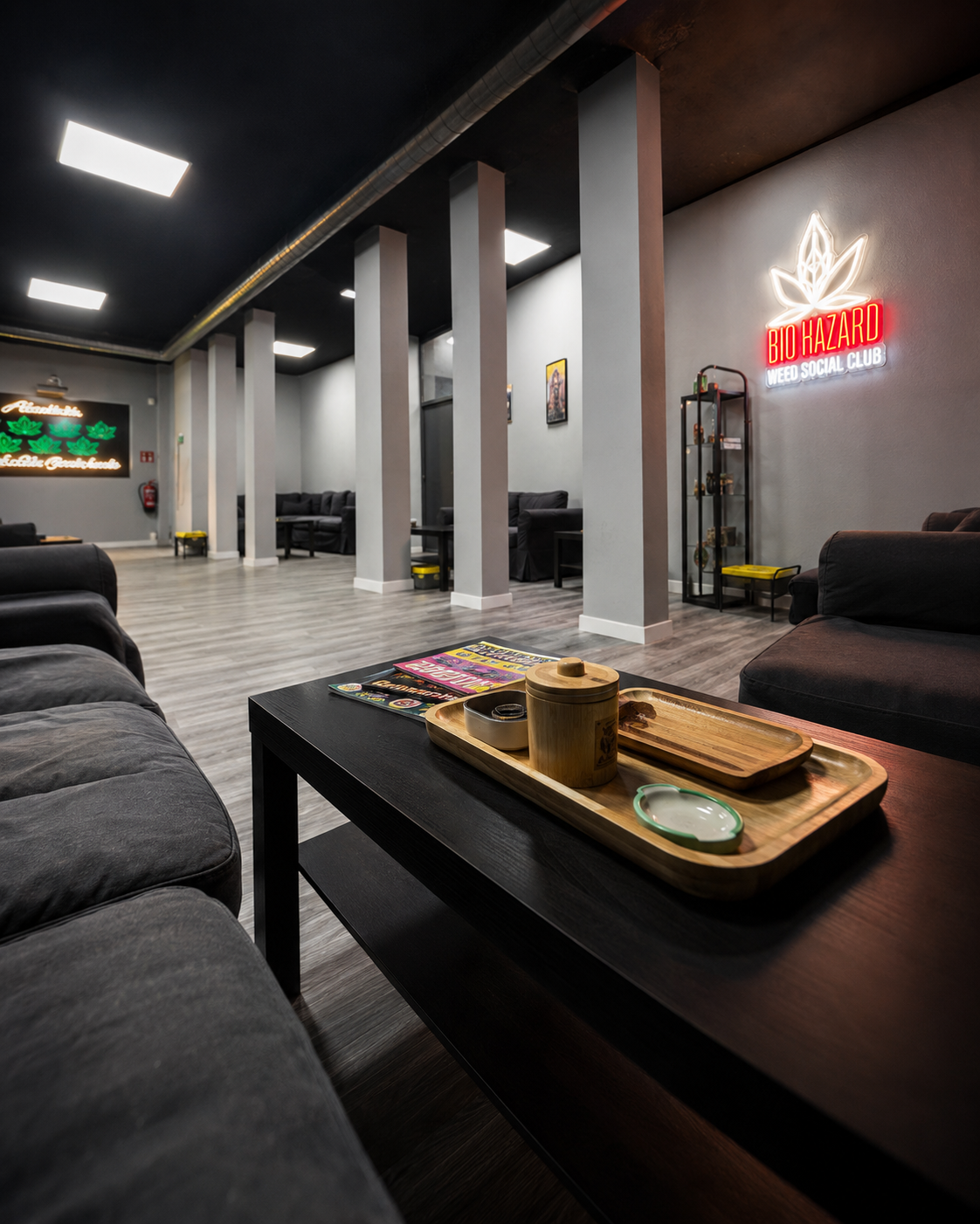 Wide view of the lounge seating